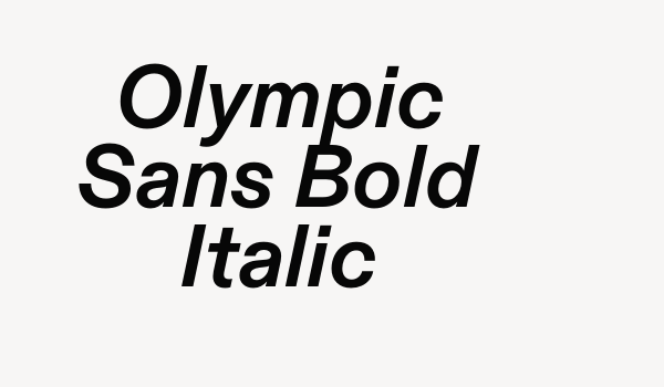 Olympic Sans Bold Italic Font