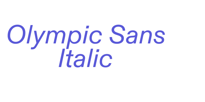 Olympic Sans Italic Font Download