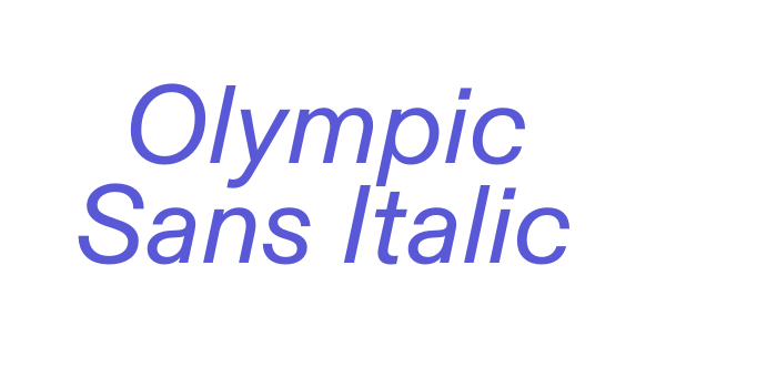 Olympic Sans Italic Font