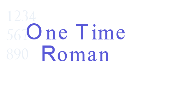 One Time Roman font free