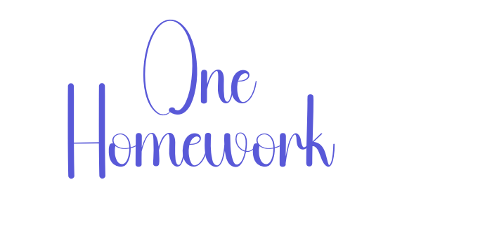 One Homework Font