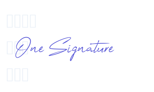 One Signature Font