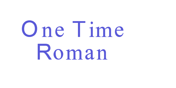 One Time Roman Font