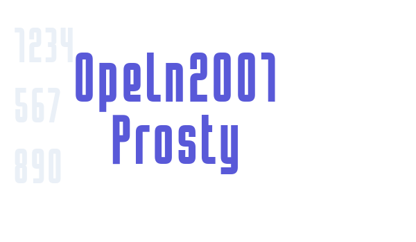 Opeln2001 Prosty Font