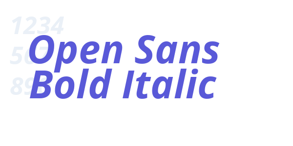 Open Sans Bold Italic font free