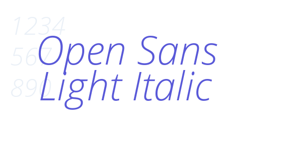 Open Sans Light Italic font free