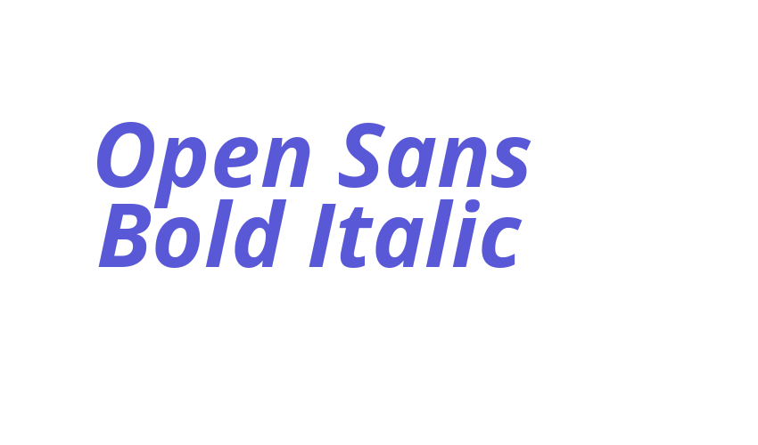 Open Sans Bold Italic Font Download