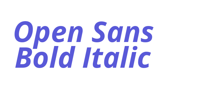 Open Sans Bold Italic Font