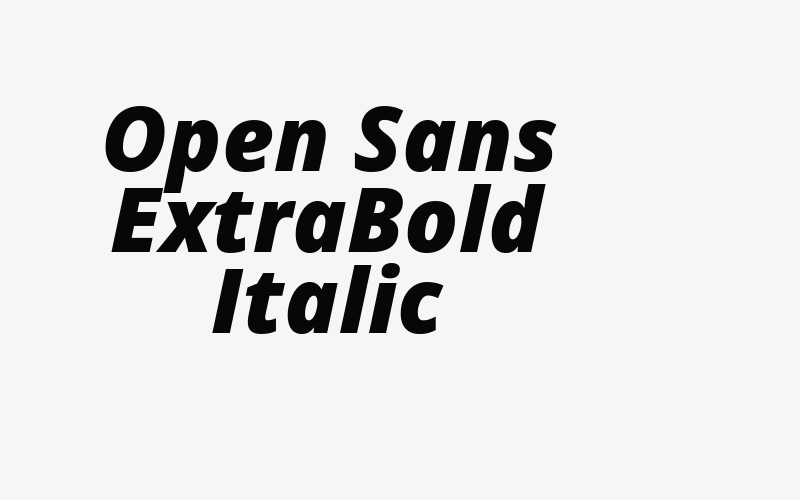 Open Sans ExtraBold Italic Font