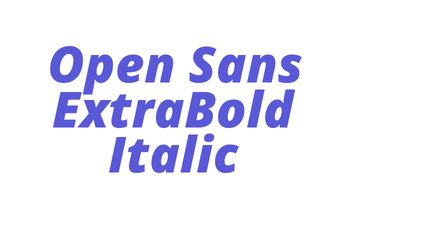 Open Sans ExtraBold Italic Font Download