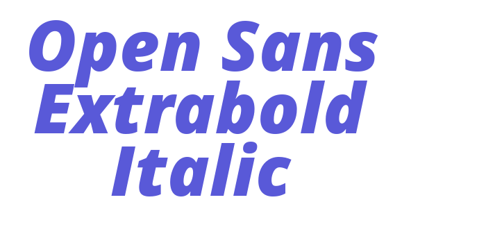 Open Sans Extrabold Italic Font