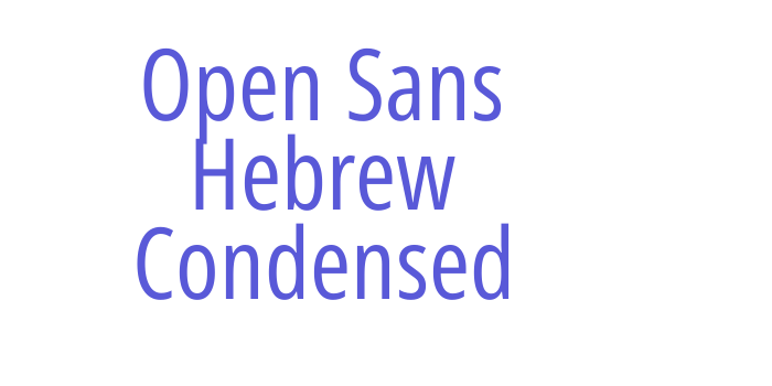 Open Sans Hebrew Condensed Font Download