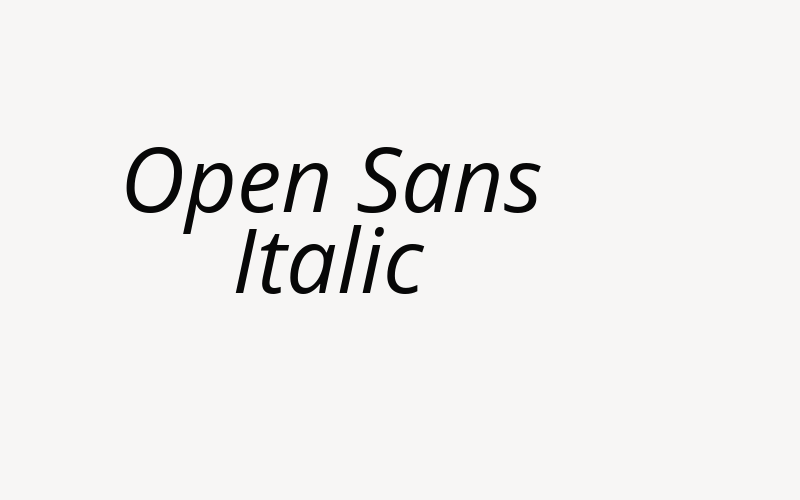 Open Sans Italic Font