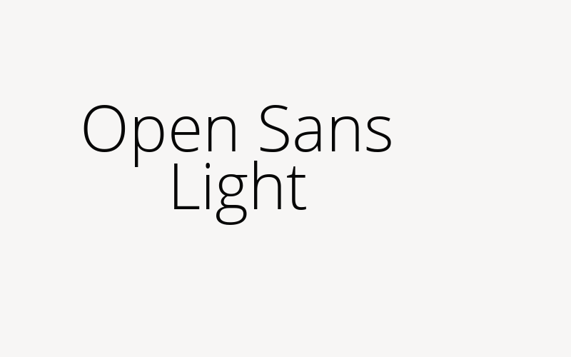 Open Sans Light Font