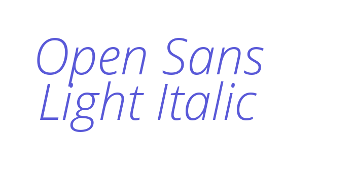 Open Sans Light Italic Font