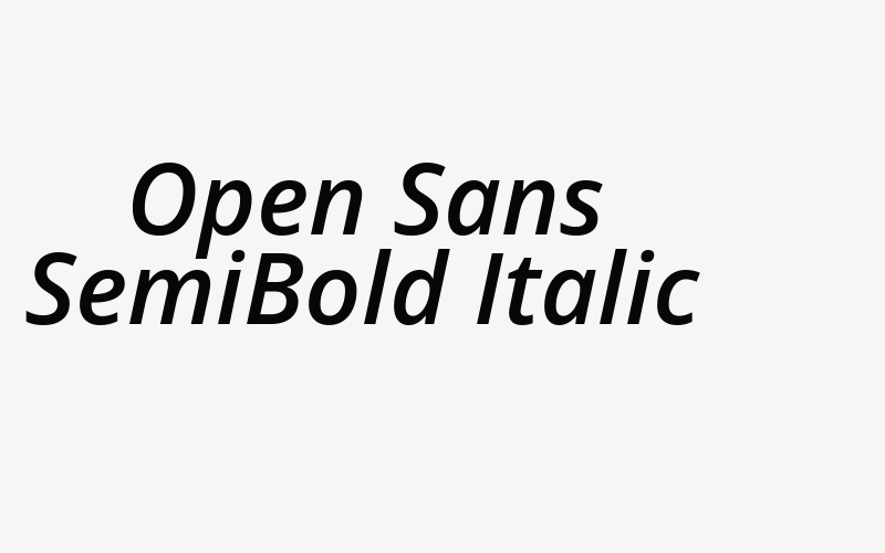 Open Sans SemiBold Italic Font