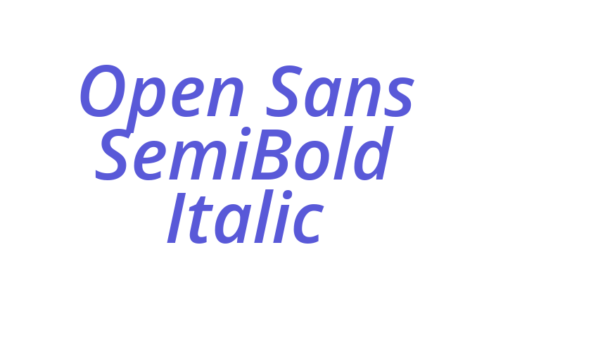 Open Sans SemiBold Italic Font Download