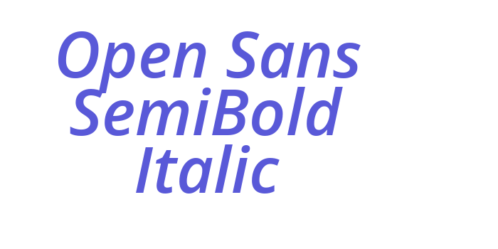 Open Sans SemiBold Italic Font Download