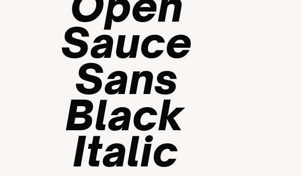 Open Sauce Sans Black Italic Font