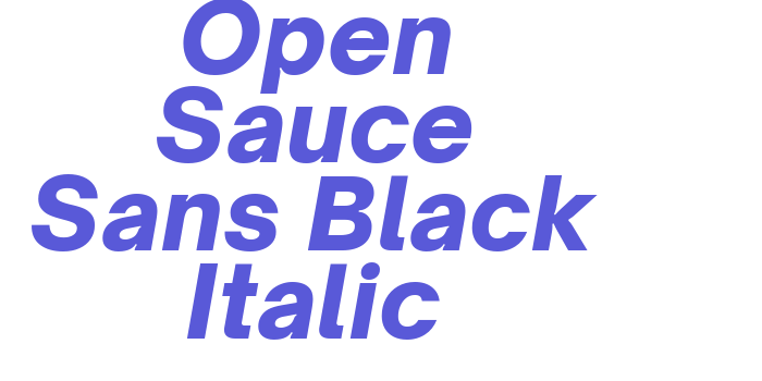 Download Open Sauce Sans Black Italic Font