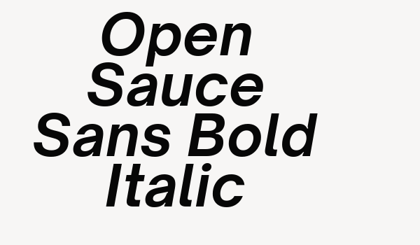 Open Sauce Sans Bold Italic Font