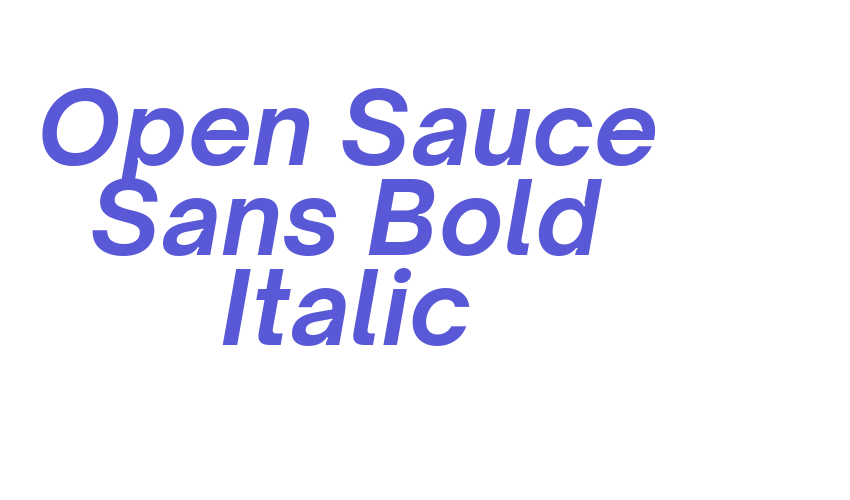 Open Sauce Sans Bold Italic Font Download