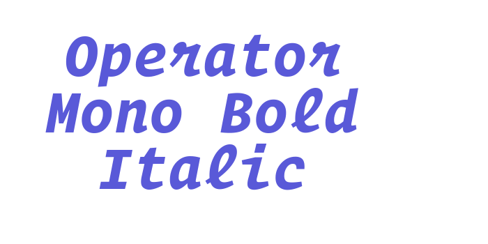 Operator Mono Bold Italic Font Download