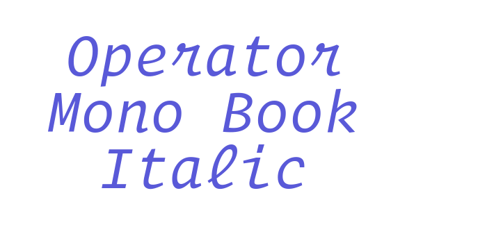 Operator Mono Book Italic Font Download