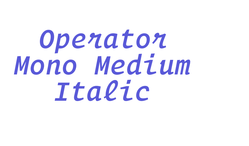 Operator Mono Medium Italic Font Download