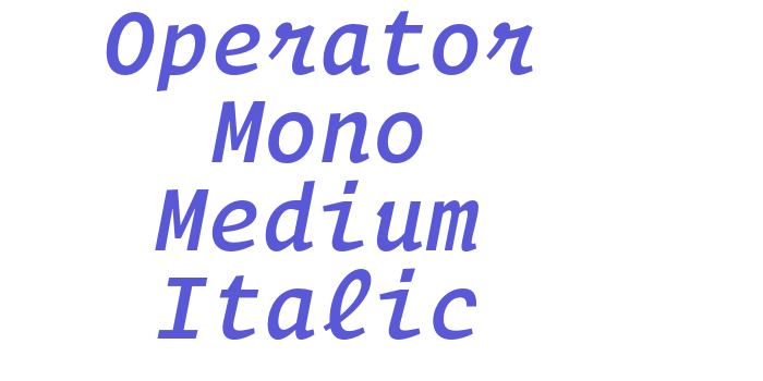 Operator Mono Medium Italic Font Download