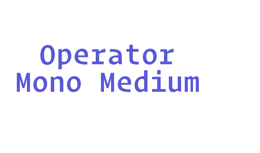 Operator Mono Medium Font