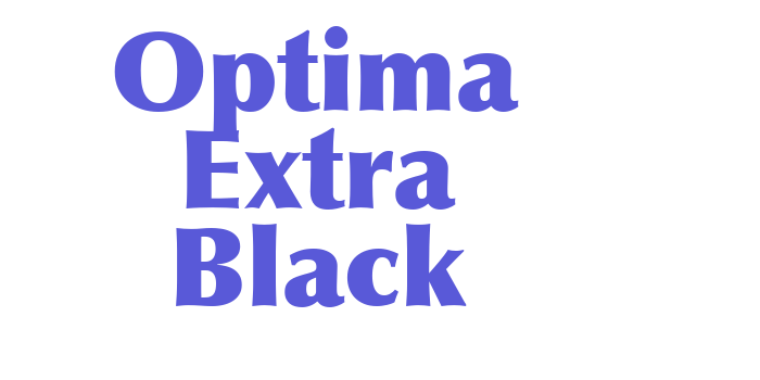 Optima Extra Black Font