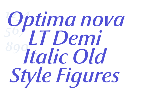 Optima nova LT Demi Italic Old Style Figures