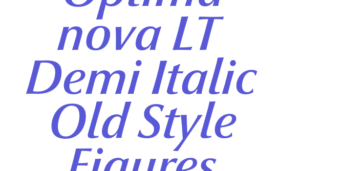 Optima nova LT Demi Italic Old Style Figures Font