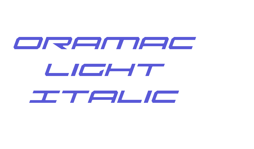 Oramac Light Italic Font