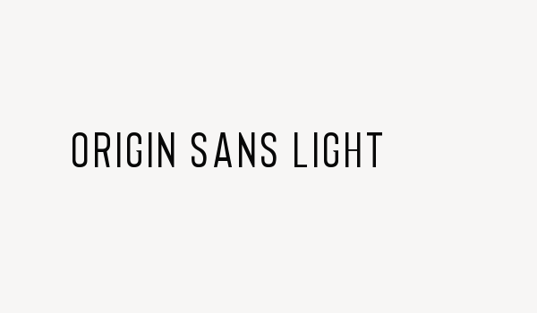 Origin Sans Light Font