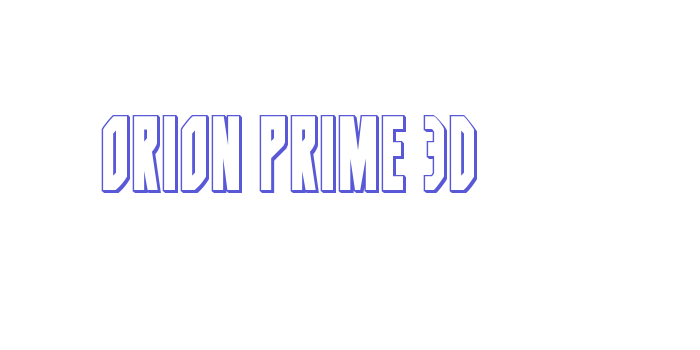 Orion Prime 3D Font Download