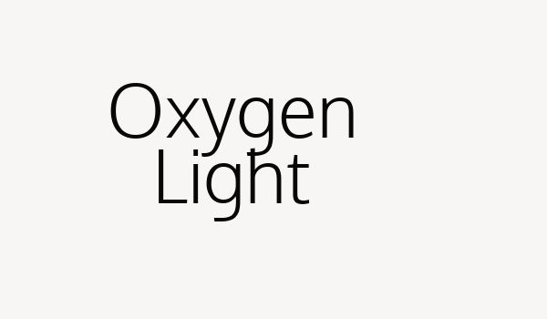 Oxygen Light Font