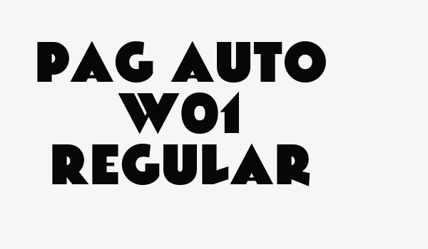 PAG Auto W01 Regular Font