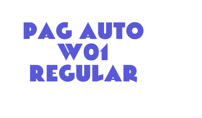 PAG Auto W01 Regular Font Download