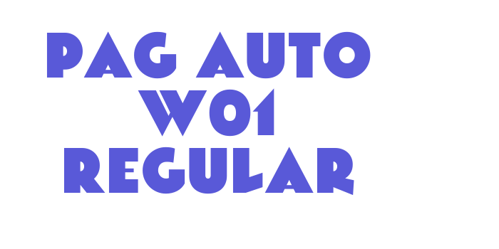 PAG Auto W01 Regular Font Download