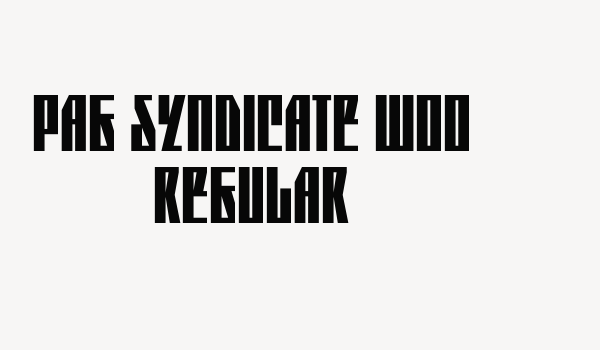 PAG Syndicate W00 Regular Font