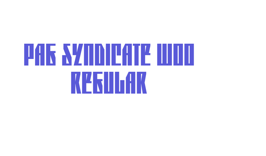 PAG Syndicate W00 Regular Font Download