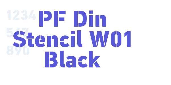 PF Din Stencil W01 Black font