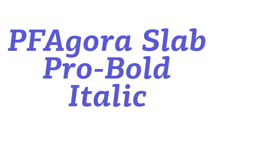 PFAgora Slab Pro-Bold Italic Font Download