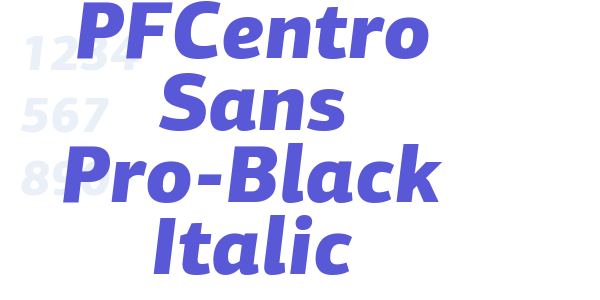 PFCentro Sans Pro-Black Italic font