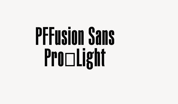 PFFusion Sans Pro-Light Font