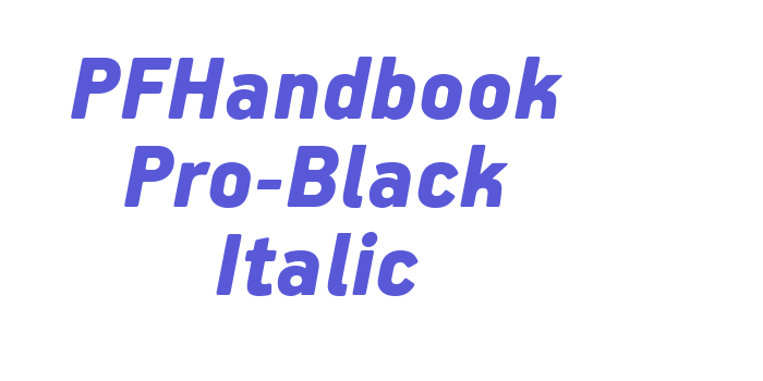 PFHandbook Pro-Black Italic Font Download