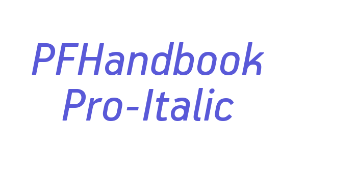 PFHandbook Pro-Italic Font