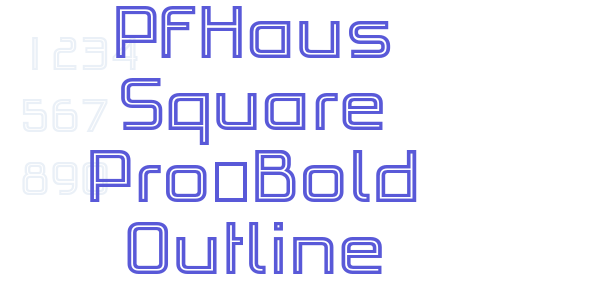 PFHaus Square Pro-Bold Outline font